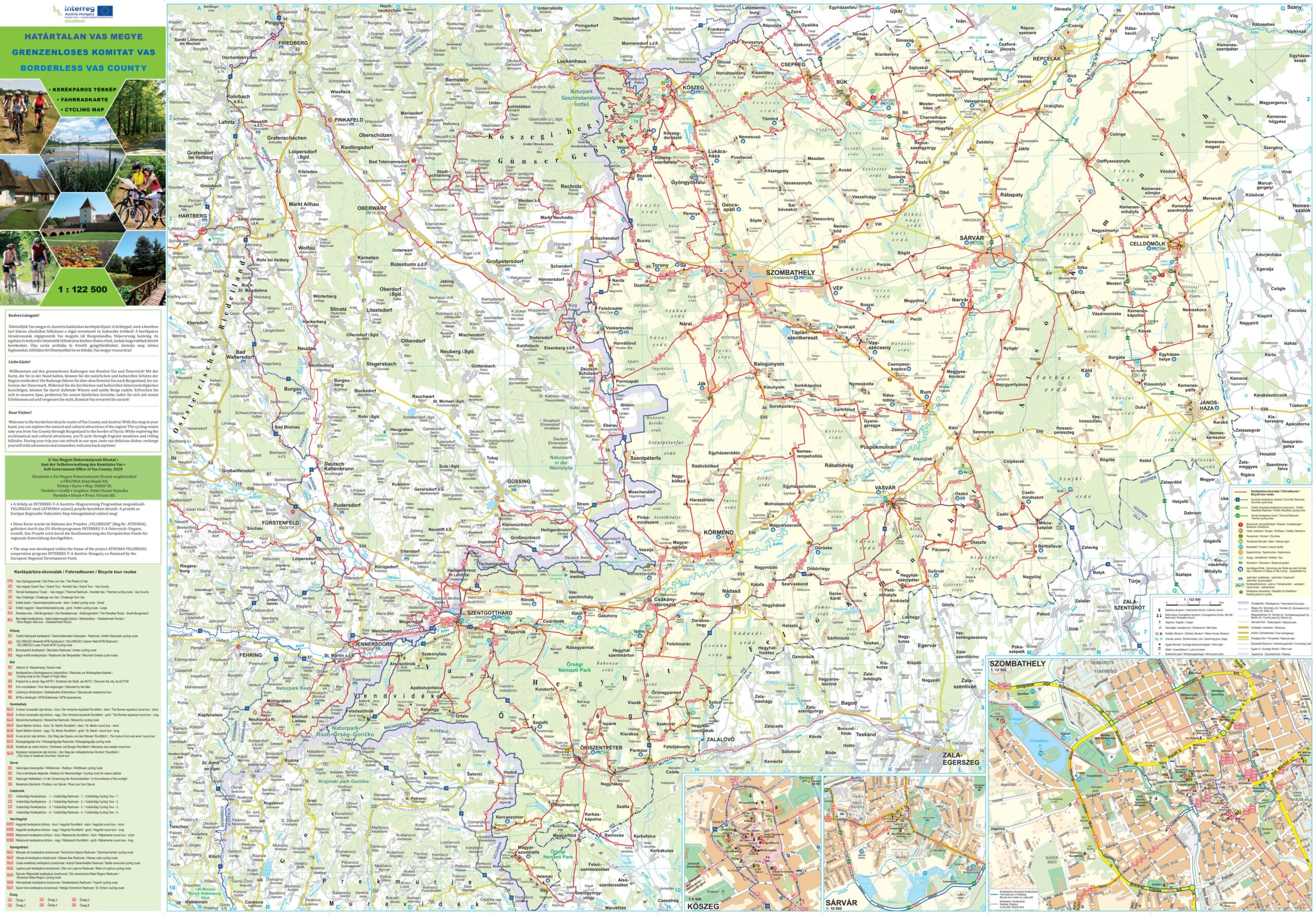 Vasmegyei kerékpáros térkép